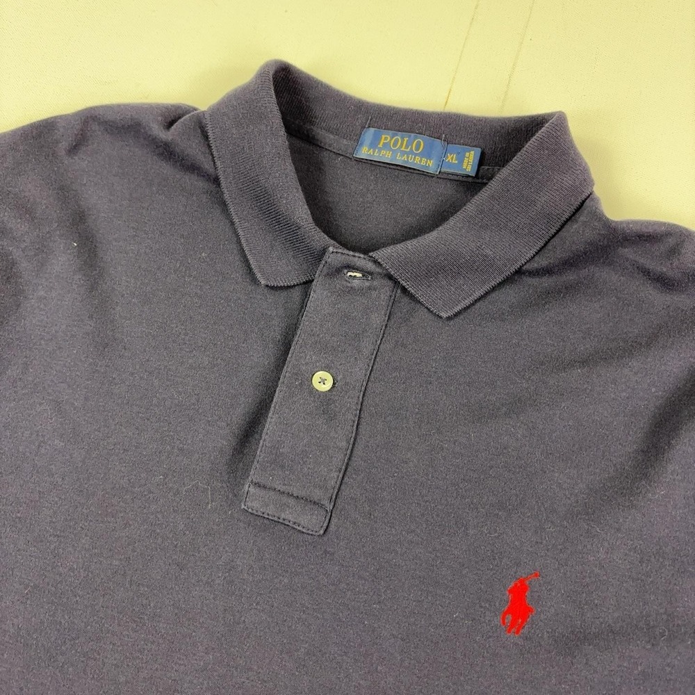 Polo Ralph Lauren Polo Shirt Mens XL Blue Cotton Knit Short Sleeve Logo Red Pony
